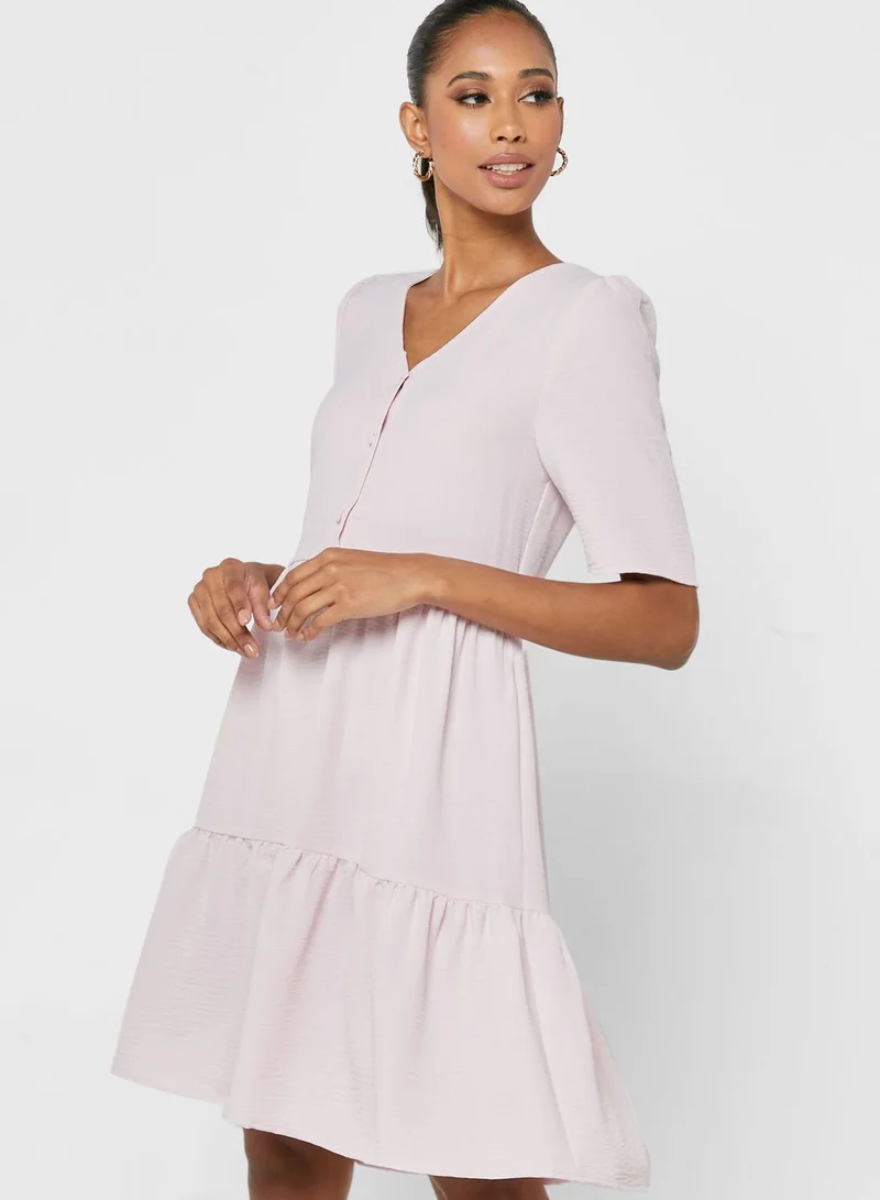ONLY Button Detail Tiered Dress