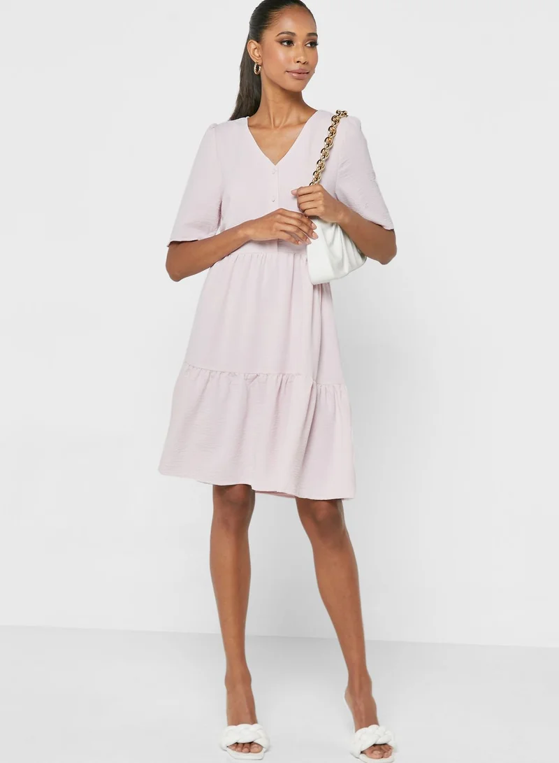 ONLY Button Detail Tiered Dress