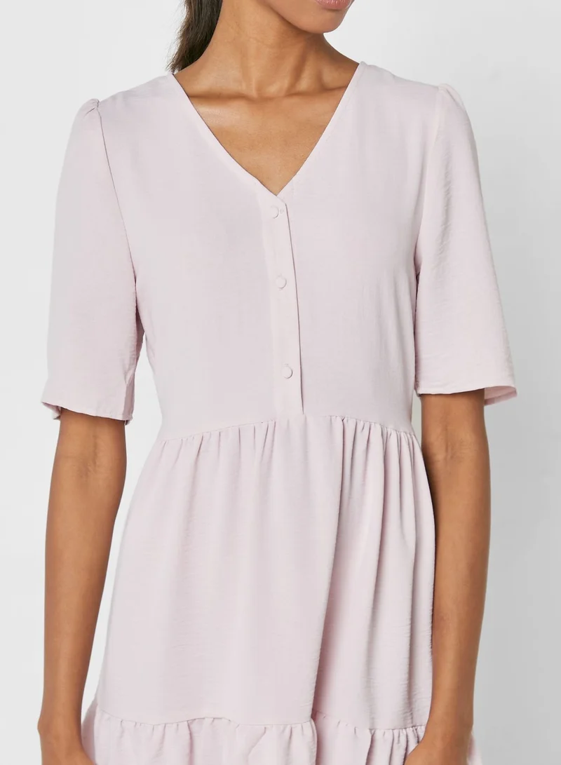 ONLY Button Detail Tiered Dress