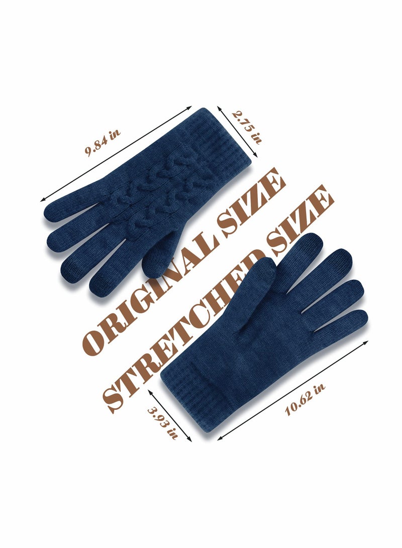 KASTWAVE Women Touch Screen Gloves - Winter Warm Gloves Touchscreen Mittens Thermal Fleece Lined Knitted Gloves for Outdoor - Image 4