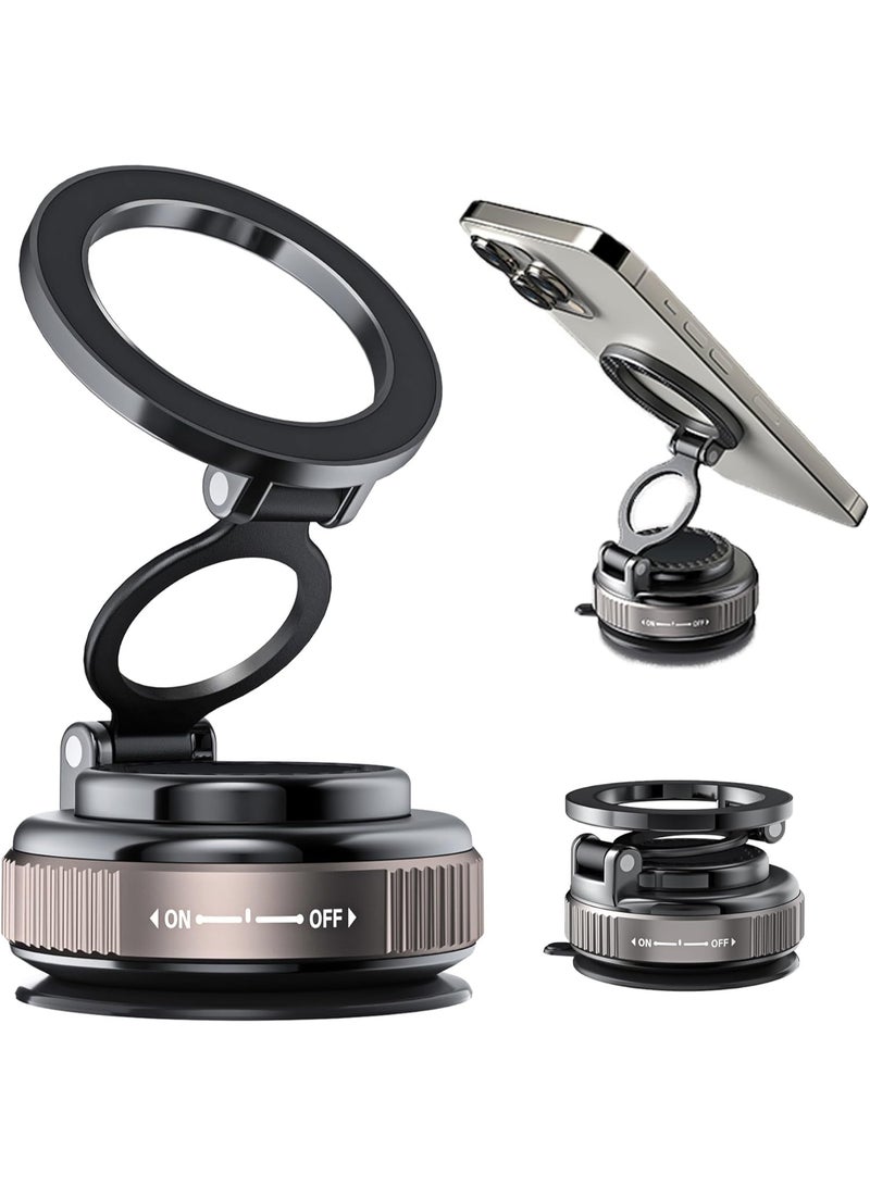Magnetic Car Phone Holder for MagSafe: 28+LBS Strong Suction Vacuum Phone Mount for Men/Women - 360° Rotatable Adjustable Portable Cell Phone Stand - Image 1