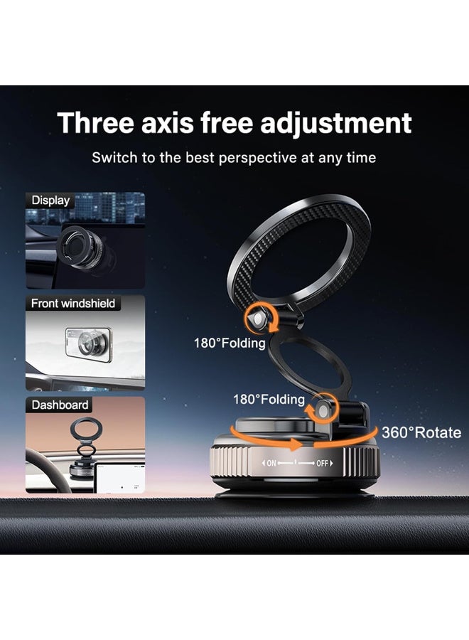 Magnetic Car Phone Holder for MagSafe: 28+LBS Strong Suction Vacuum Phone Mount for Men/Women - 360° Rotatable Adjustable Portable Cell Phone Stand - Image 3