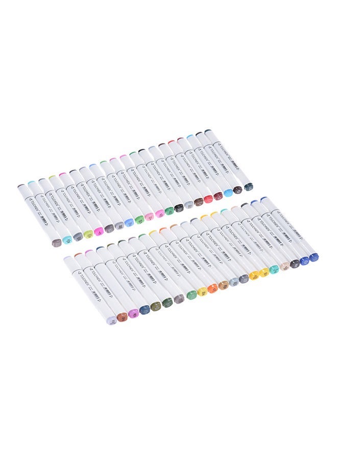 TOUCHNEW 40-Piece Graphic Art Twin Tip Highlighter Set Multicolour - Image 1