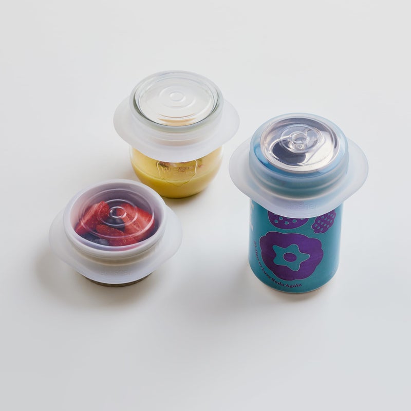 Stasher Silicone Stretch Lids, 3-Pack Small, Food Covers for Bowls, Jars, Cups, Microwave, Dishwasher, Oven Safe, Silicone Lids for Food Storage, Eco Friendly, Food Safe Silicone, 2.5", Clear - Image 2
