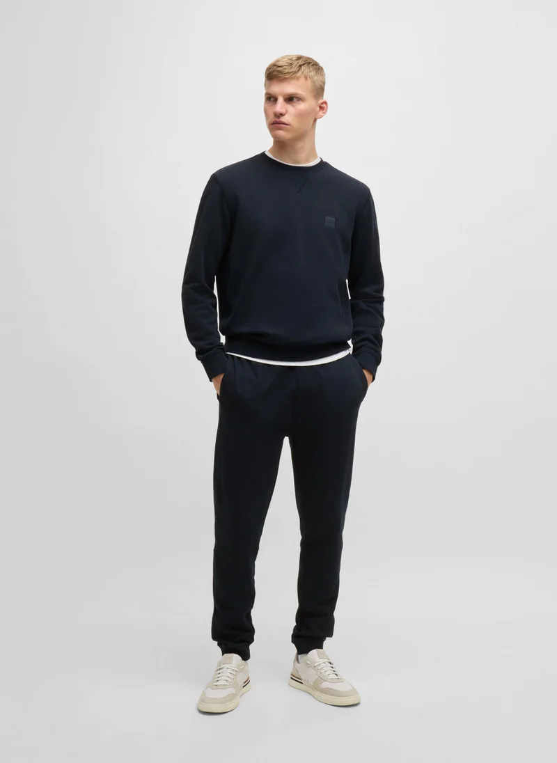 BOSS Cotton-terry relaxed-fit sweatshirt with logo patch