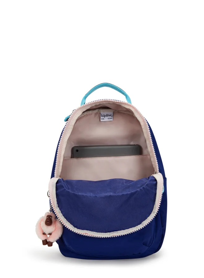 كيبلينغ Small Backpack (With Laptop Protection) Female Solar Navy C Seoul S