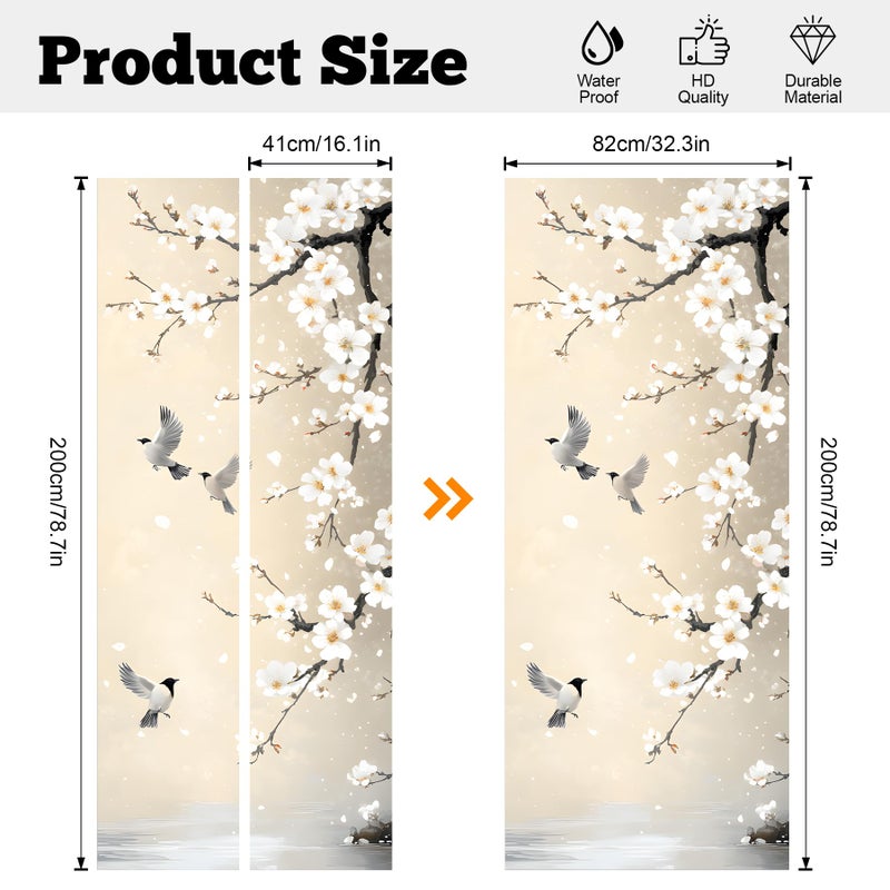 AOHMPT Self-Adhesive Refrigerator Wrap Set - Removable Vinyl Fridge Stickers, Peel & Stick Door Mural Decor for Kitchen, Bar, Office 32.3x78.7 - Image 2