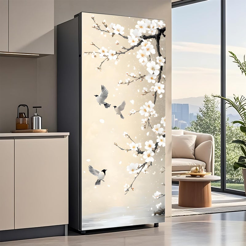 AOHMPT Self-Adhesive Refrigerator Wrap Set - Removable Vinyl Fridge Stickers, Peel & Stick Door Mural Decor for Kitchen, Bar, Office 32.3x78.7 - Image 1
