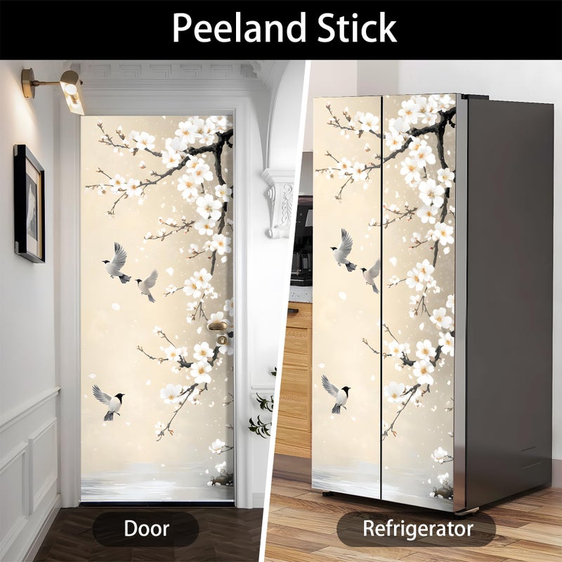 AOHMPT Self-Adhesive Refrigerator Wrap Set - Removable Vinyl Fridge Stickers, Peel & Stick Door Mural Decor for Kitchen, Bar, Office 32.3x78.7 - Image 3