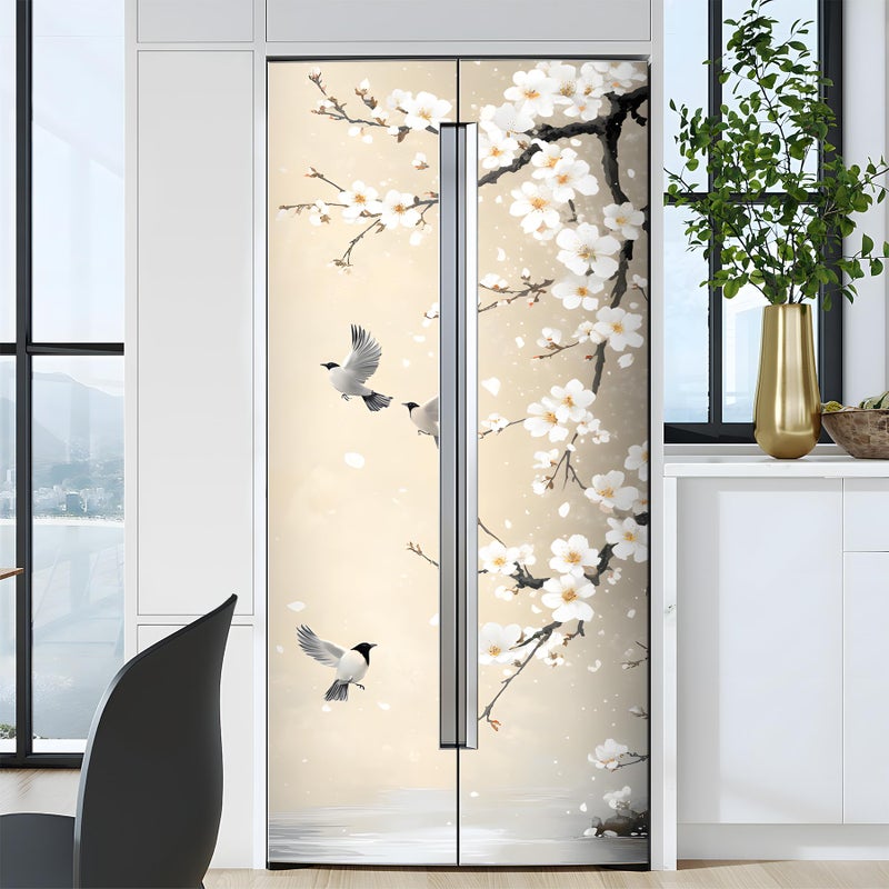 AOHMPT Self-Adhesive Refrigerator Wrap Set - Removable Vinyl Fridge Stickers, Peel & Stick Door Mural Decor for Kitchen, Bar, Office 32.3x78.7 - Image 5