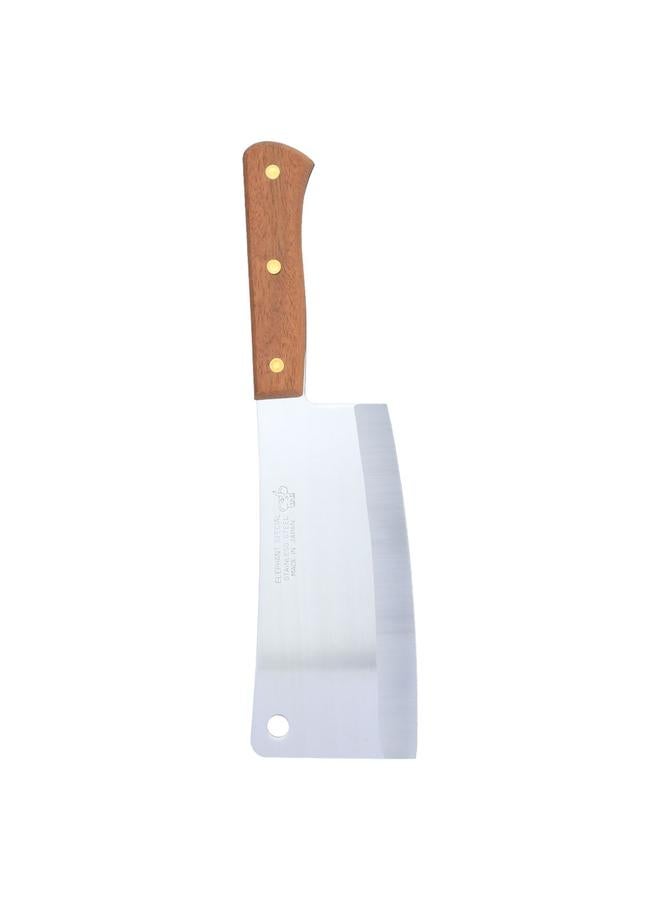 Alsaif Steel Cleaver Size 8 With Wooden Handle Brown - Image 2