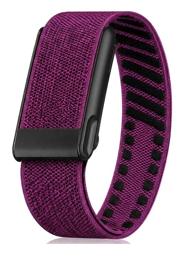 CATANES Woven Nylon Strap Compatible with Whoop 5.0 MG, Adjustable Stretch Sport Band Replacement with Secure Quick-Clip Hardware, Breathable Athletic Wristband for Men and Women - Berry with Black Holder - Image 1
