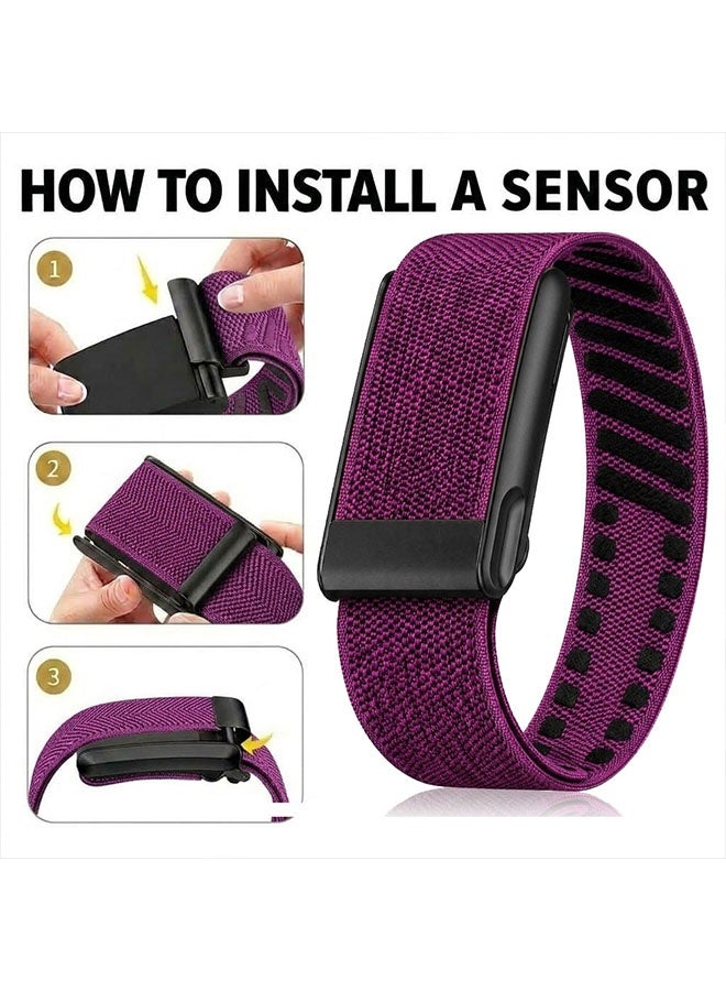 CATANES Woven Nylon Strap Compatible with Whoop 5.0 MG, Adjustable Stretch Sport Band Replacement with Secure Quick-Clip Hardware, Breathable Athletic Wristband for Men and Women - Berry with Black Holder - Image 5