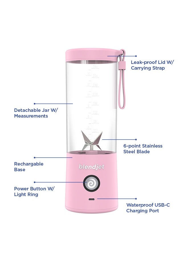 blendjet - V2 Portable Blender Smoothie Maker, Personal Blender, Fruit Blender, Leak Proof Juicer, BPA-Free 475ml 200W Sports Bottle, USB-C Rechargeable, Ice Crusher with Stainless Steel Blades - Lilac - Image 1