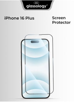 glassology iPhone 16 Plus 9H Tempered Glass Screen Protector Scratch Resistant, Ultra Clear, Anti-Fingerprint, Case-Friendly  - Image 1