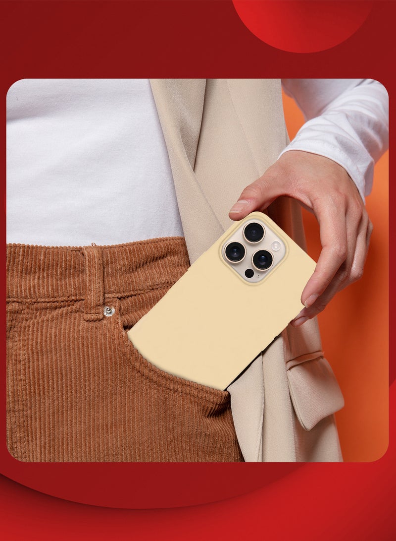 CATANES 3Packs Silicone Case for iPhone 16 Pro Max, Liquid Silicone Protective Phone Case with Soft Anti-Scratch Microfiber Lining Utra Slim Drop Protection Phone Coverwith Two 3D Screen Protectors - Cream Colour - Image 4