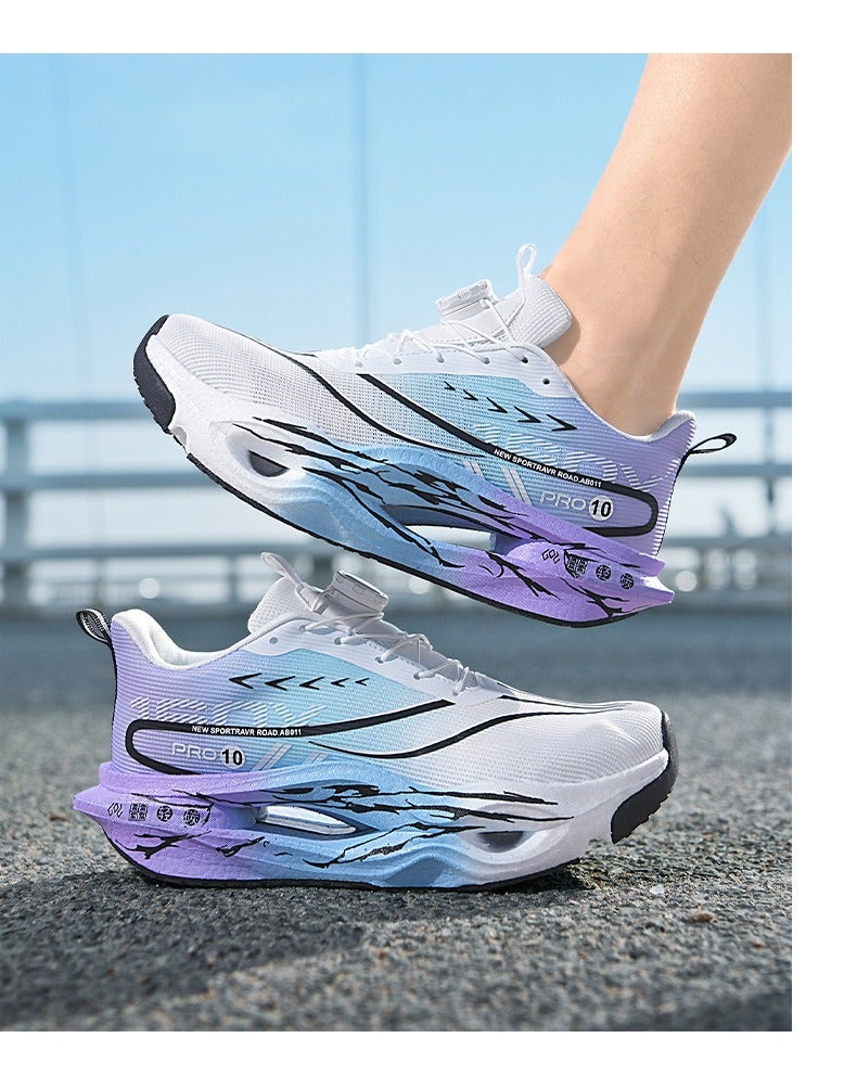 Qi Ta Kids Carbon Plate Running Shoes Breathable Single-Layer Mesh Summer Shock-Absorbing Sports Sneakers for Boys and Girls Ages 8-15 Primary & Middle School  Students - Image 3