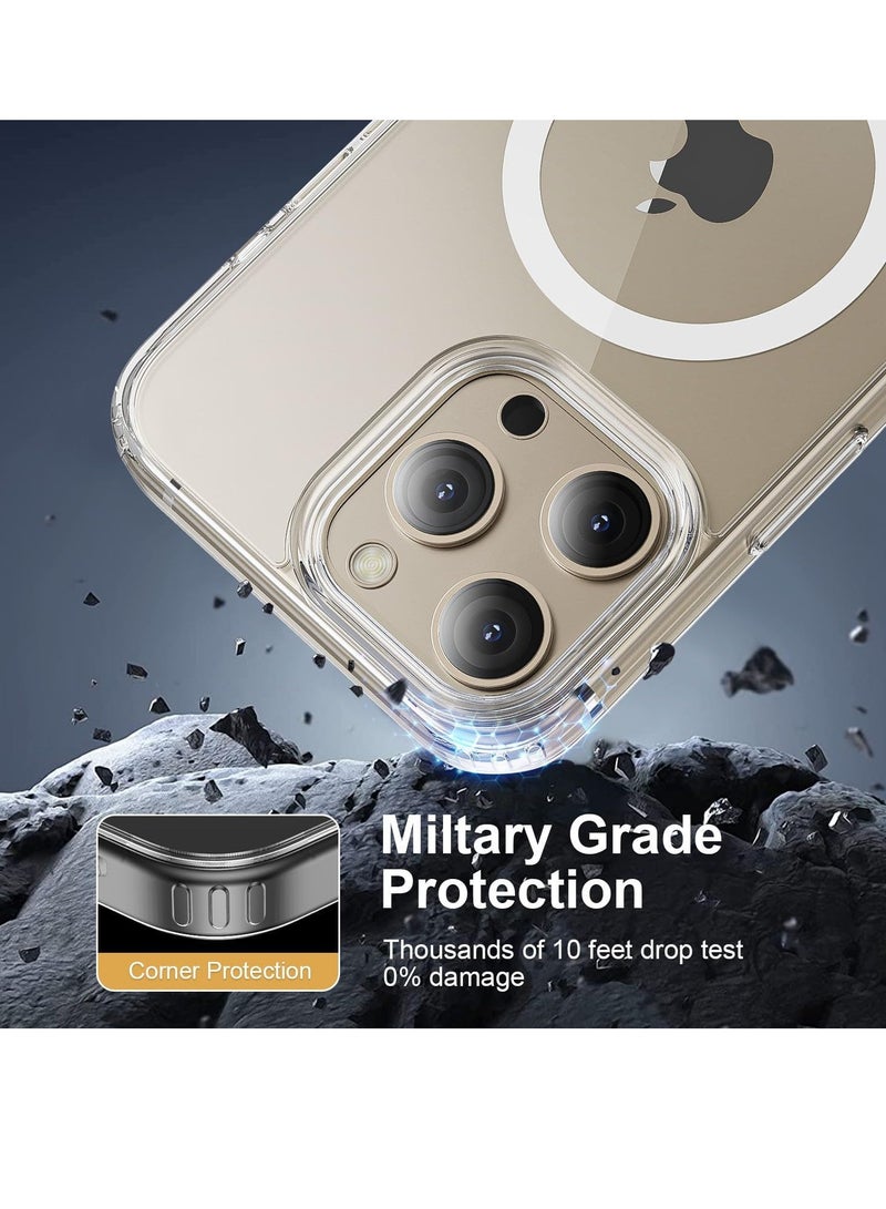 إلترازون ELTRAZONE  iPhone 15 Pro Max Case, with 1X Screen Protector + 1X Camera Lens Protector, Compatible with Magsafe [Yellowing Resistant] Military-Grade Protection, Clear Case for iPhone 15 Pro Max - Image 3