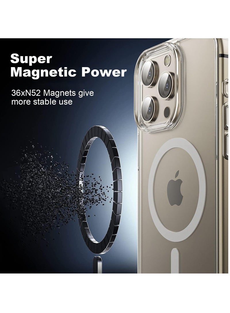 إلترازون ELTRAZONE  iPhone 15 Pro Max Case, with 1X Screen Protector + 1X Camera Lens Protector, Compatible with Magsafe [Yellowing Resistant] Military-Grade Protection, Clear Case for iPhone 15 Pro Max - Image 5