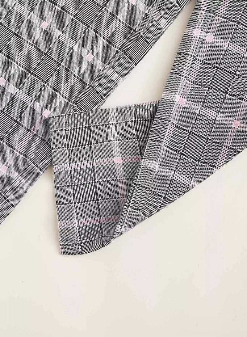 Girls Paperbag Waist Plaid Pants  - Image 4