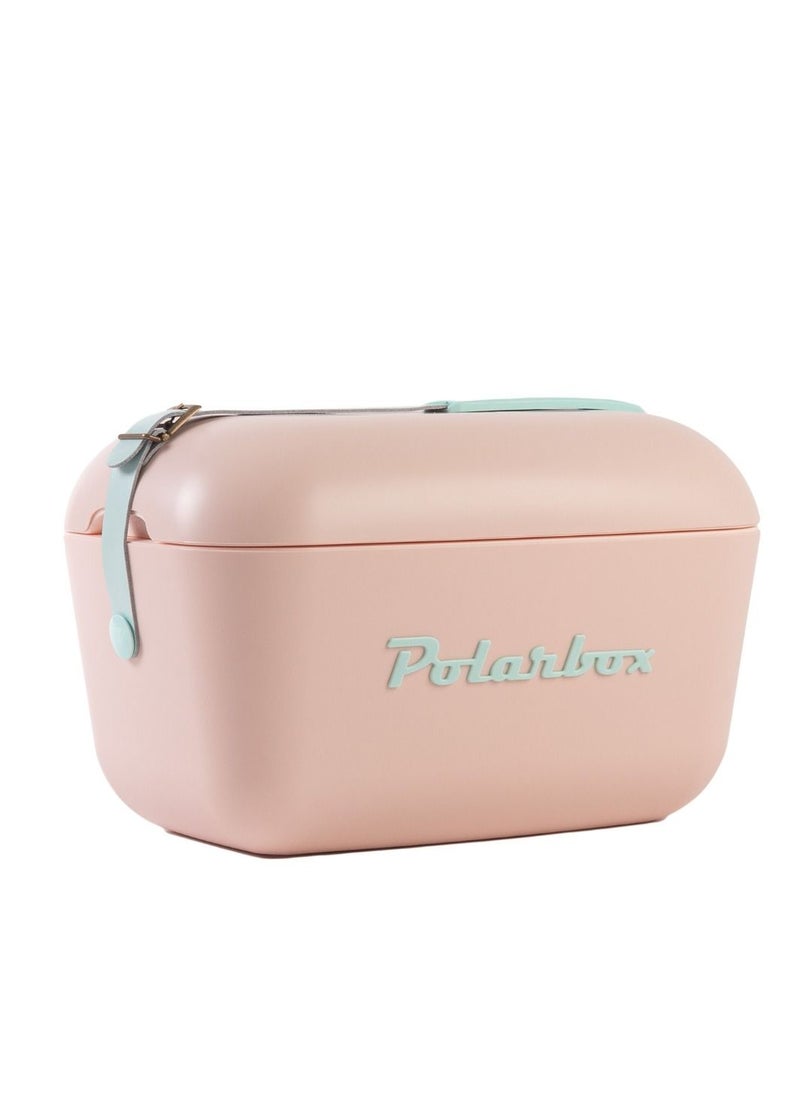 Polarbox - Polarbox 12L Pop Cooler Box with Leather Strap - Cyan,Nude | Rigid Thermal Insulated Ice Box for Beach, ice cooler box for Picnic & Party | Convertible Lid & Polypropylene Insulation - Image 1