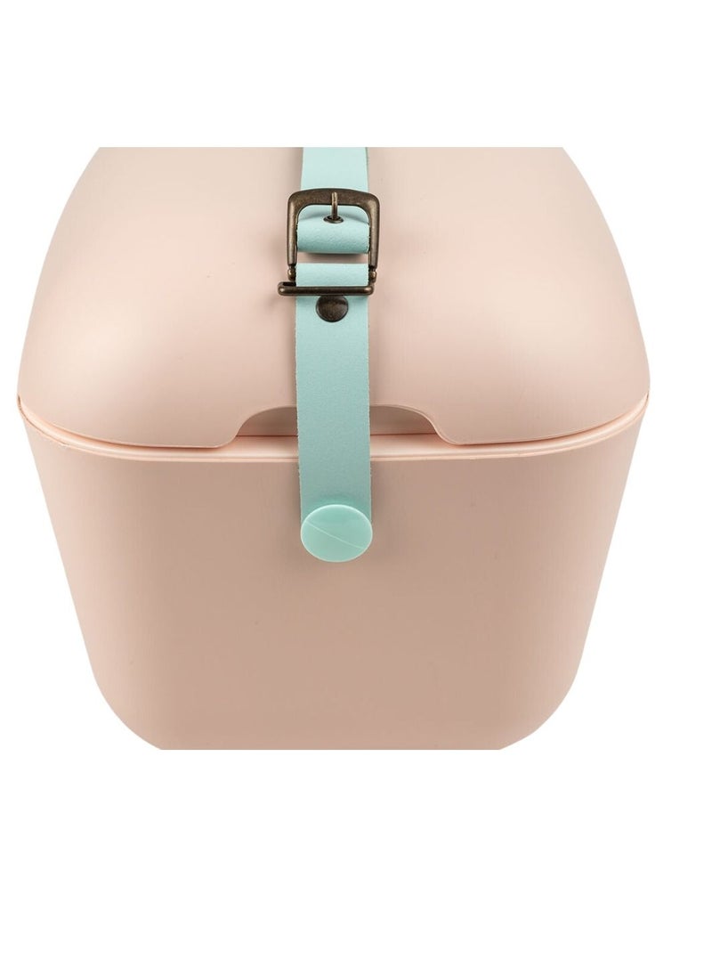Polarbox - Polarbox 12L Pop Cooler Box with Leather Strap - Cyan,Nude | Rigid Thermal Insulated Ice Box for Beach, ice cooler box for Picnic & Party | Convertible Lid & Polypropylene Insulation - Image 1