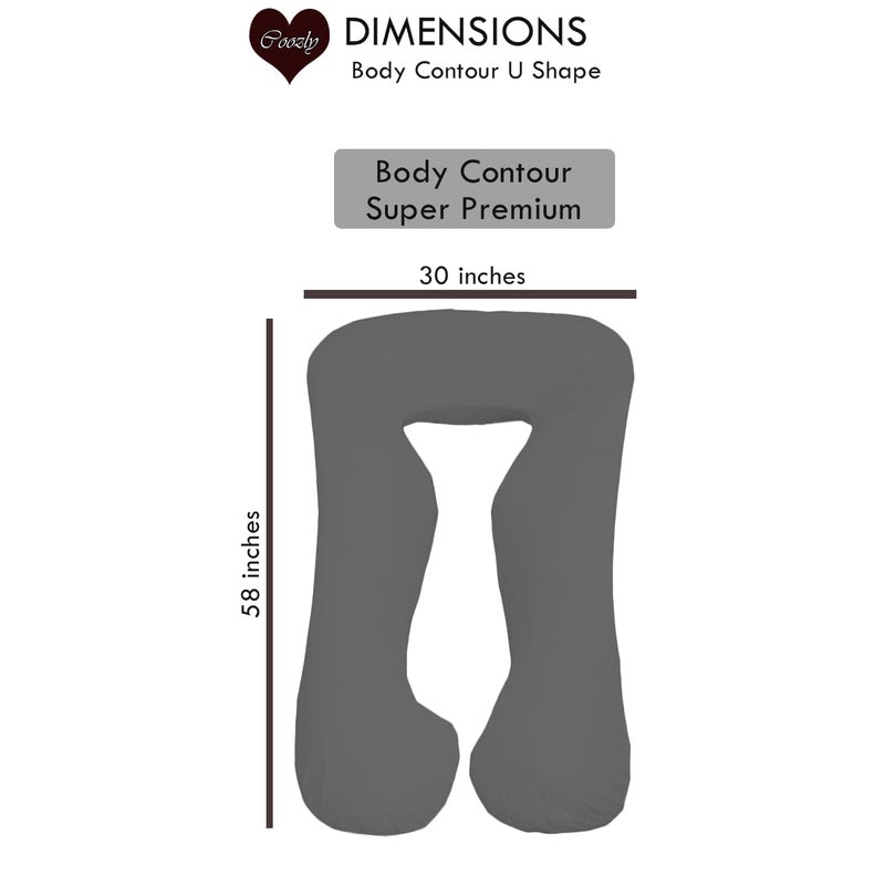 COOZLY Body Contour U Shape Prregnancy Pillows with 100% Cotton Zippered Covers | Pregnocare Microfibre| Pregnancy Pillow for Sleeping (Turquoise) - Image 5