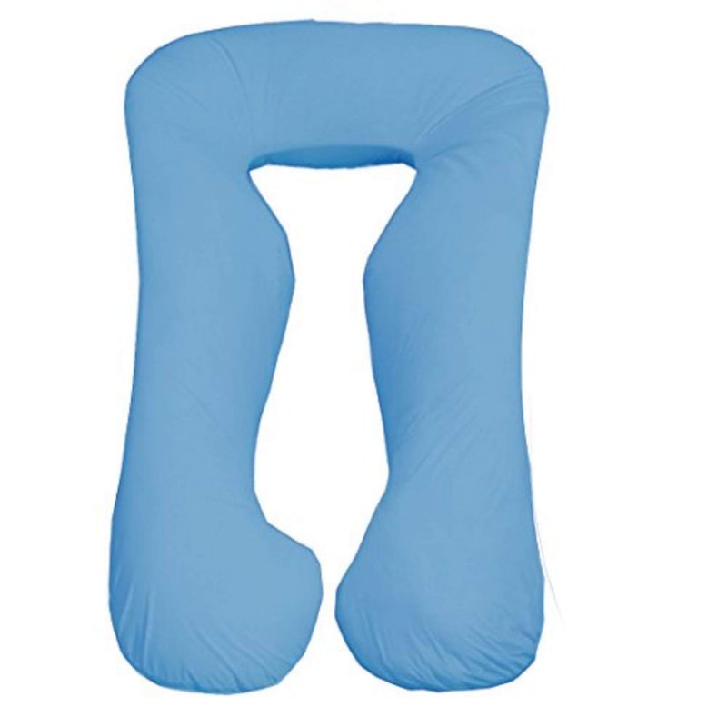 COOZLY Body Contour U Shape Prregnancy Pillows with 100% Cotton Zippered Covers | Pregnocare Microfibre| Pregnancy Pillow for Sleeping (Turquoise) - Image 1