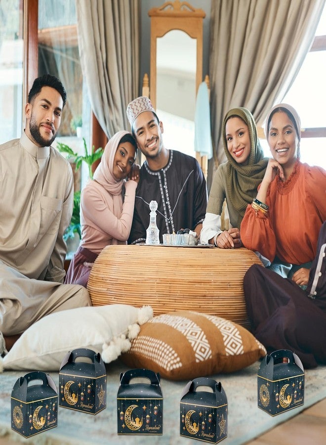 Gosknor علبة هدايا رمضان من جوسكنور، ١٢ قطعة، علب هدايا رمضان مبارك، علب ورقية قابلة للطي للهدايا، علب هدايا عيد الفطر للحلويات والهدايا، لوازم حفلات المسلمين - Image 5