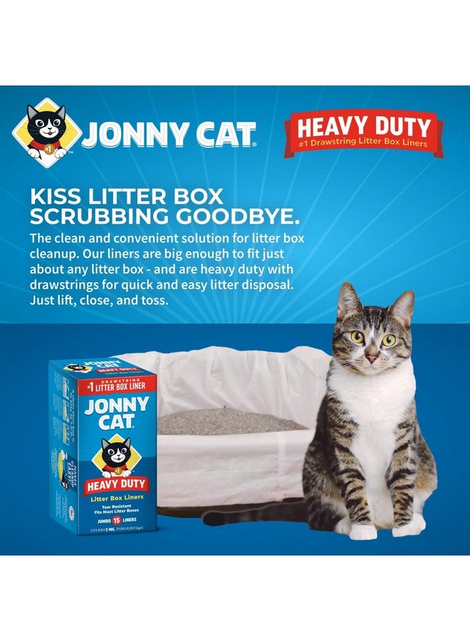 Jonny Cat Litter Box Liners: Heavy Duty - Tear & Leak Resistant - Drawstring Close - Jumbo, 15 Count - Image 4