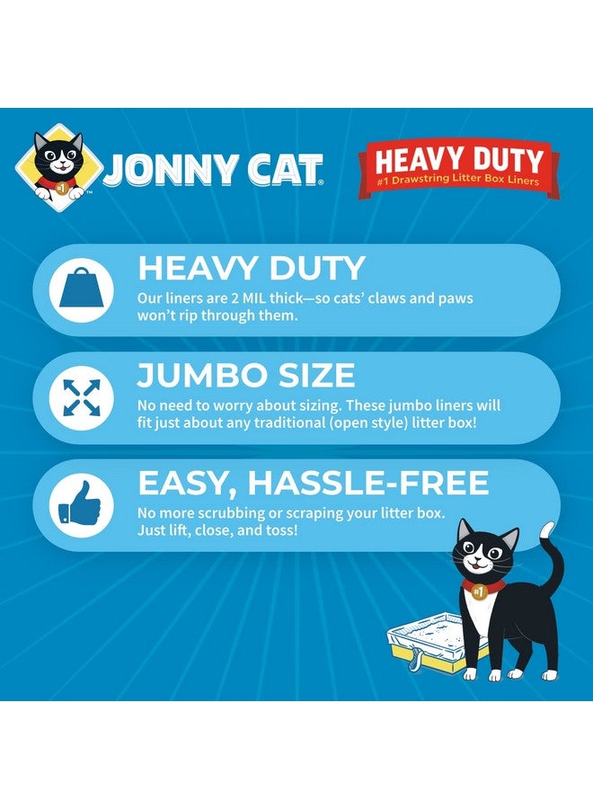 Jonny Cat Litter Box Liners: Heavy Duty - Tear & Leak Resistant - Drawstring Close - Jumbo, 15 Count - Image 3