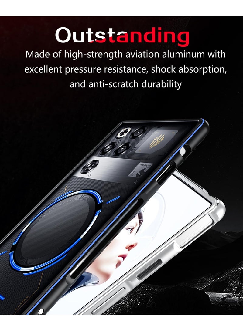 general Compatible with ZTE Nubia Red Magic 11 Pro/11 Pro Plus/11 Pro+ Bumper Case Shock Absorption Aluminum Side Bumper Strap Hole Thin Aluminum Metal Frame - Image 2