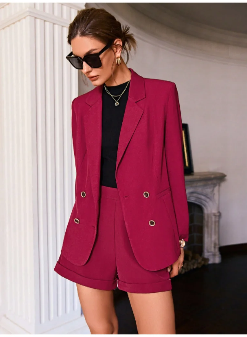 SIMPLEE Women's Suit Set Slim-Fit Office Workwear