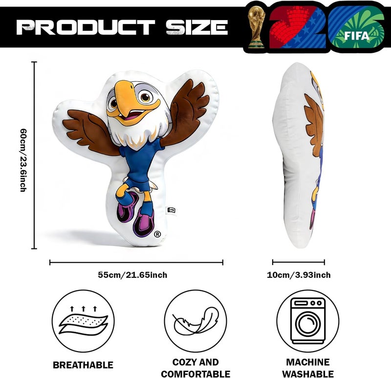 MESUCA FIFA World Cup 2026 Pillow - Official FIFA World Cup 2026 Merchandise - FIFA Mascot Clutch Plush Throw Pillow Soccer Collectible Gift for Fans - Image 2