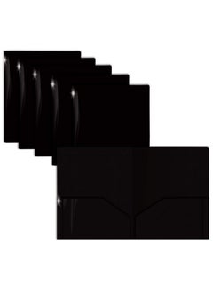 Gold Seal Extra Heavyweight Black Plastic 2 Pocket Portfolio Folders 12 Pack Premium Letter Size Folders High Sheen Reflective Finish 12 Pack Poly Folders Black  - Image 1