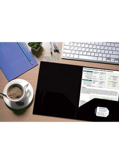 Gold Seal Extra Heavyweight Black Plastic 2 Pocket Portfolio Folders 12 Pack Premium Letter Size Folders High Sheen Reflective Finish 12 Pack Poly Folders Black  - Image 2
