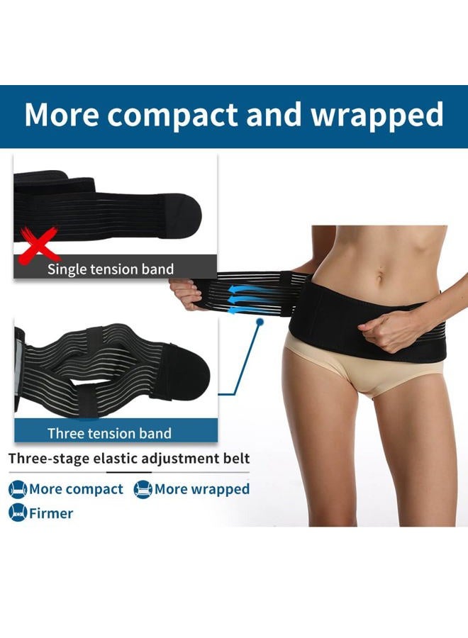 SUNFATT Sacroiliac SI Joint Hip Belt,Lumbar Plus-Size Back Support for Women,55" Lower Back Brace for Women and Men,Sacroiliac Belt for Sciatica Pelvis Lumbar Hip Pain Relief Black - Image 4