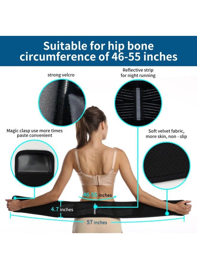 SUNFATT Sacroiliac SI Joint Hip Belt,Lumbar Plus-Size Back Support for Women,55" Lower Back Brace for Women and Men,Sacroiliac Belt for Sciatica Pelvis Lumbar Hip Pain Relief Black - Image 2