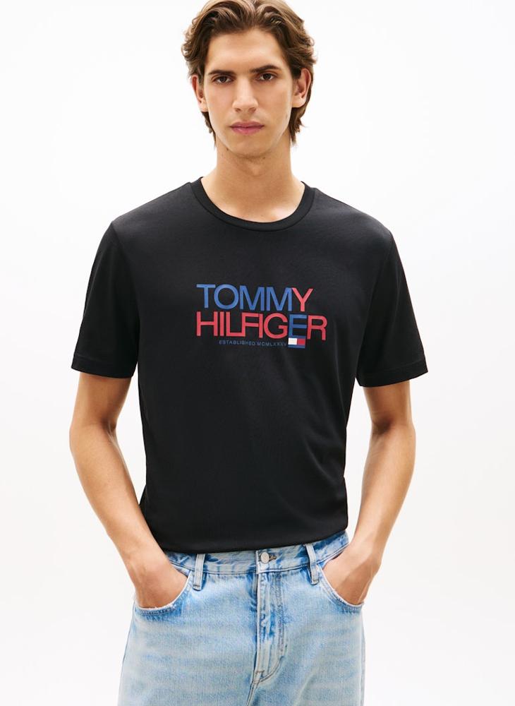 TOMMY HILFIGER Logo Graphic Crew Neck T-Shirt - Image 1