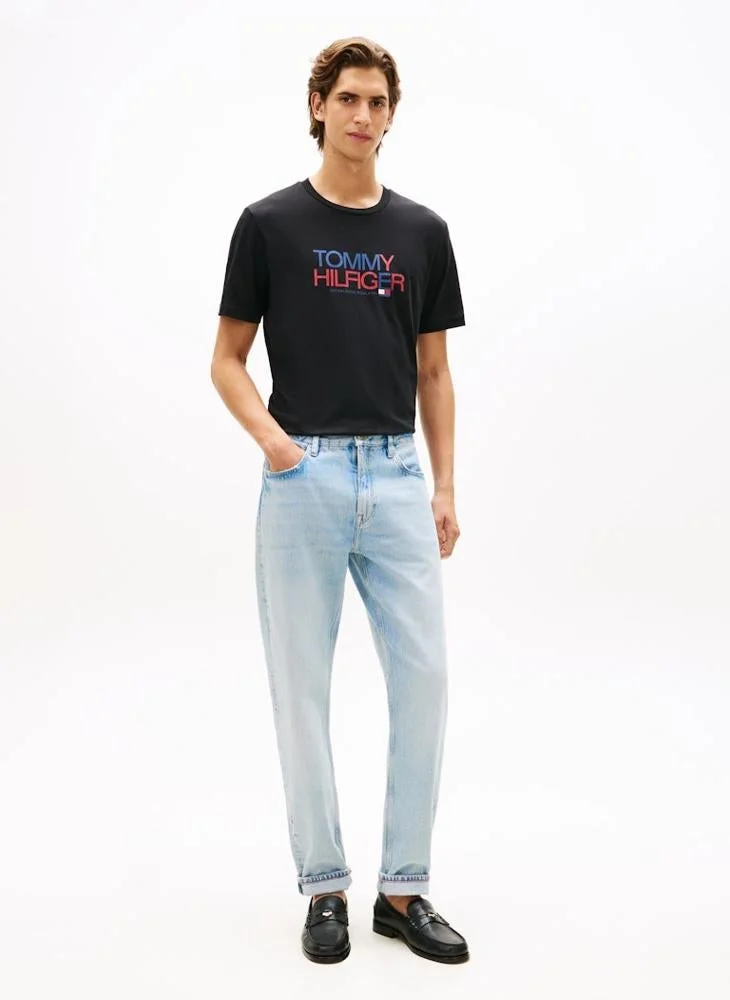 Tommy Hilfiger Black Logo Graphic Crew Neck T-Shirt for Men | Best Price UAE
