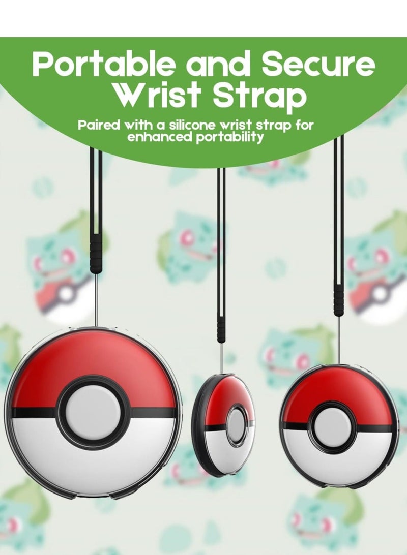 Captaintech Protective Case for Pokémon GO Plus + 2023, Transparent Hard PC Shockproof Crystal Cover Case for Poke Ball Go Plus with Button Caps and Wrist Strap, and Assistive Pick - 1 Pack - Image 1