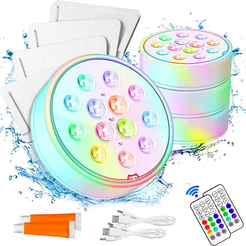 Generic New USB Rechargeable Waterproof LED RGB Diving Light with RF Remote RF remote control 
