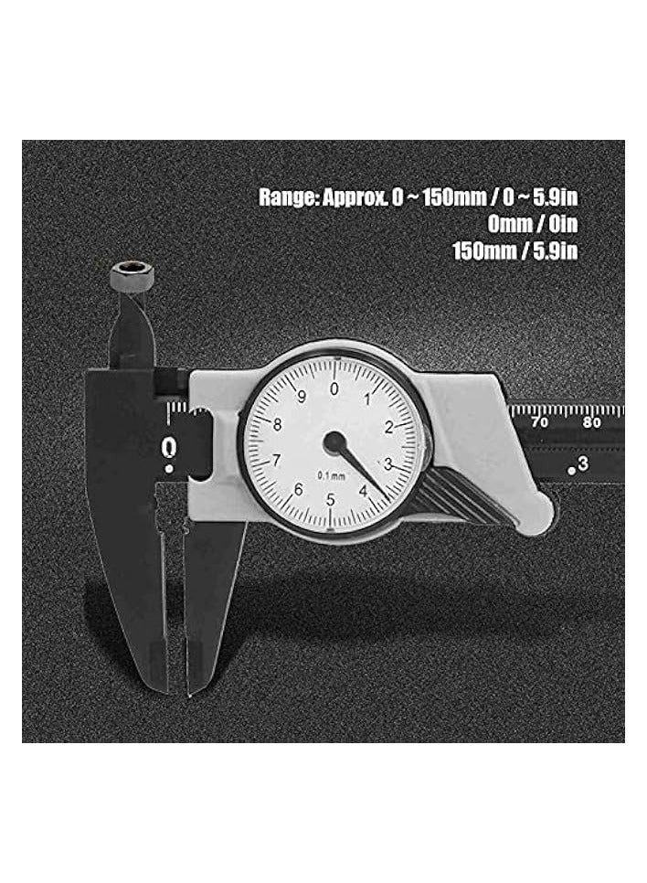 PROMASS Caliper, 6inch 150mm Dial Caliper, Dual Reading Scale Metric Inch Dial Vernier Caliper, Professional Measuring Tool for Office, Store, Farm, School, Family, Depth and Step Measure  - Image 4