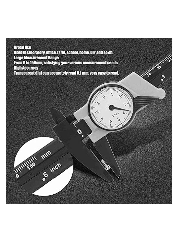PROMASS Caliper, 6inch 150mm Dial Caliper, Dual Reading Scale Metric Inch Dial Vernier Caliper, Professional Measuring Tool for Office, Store, Farm, School, Family, Depth and Step Measure  - Image 5