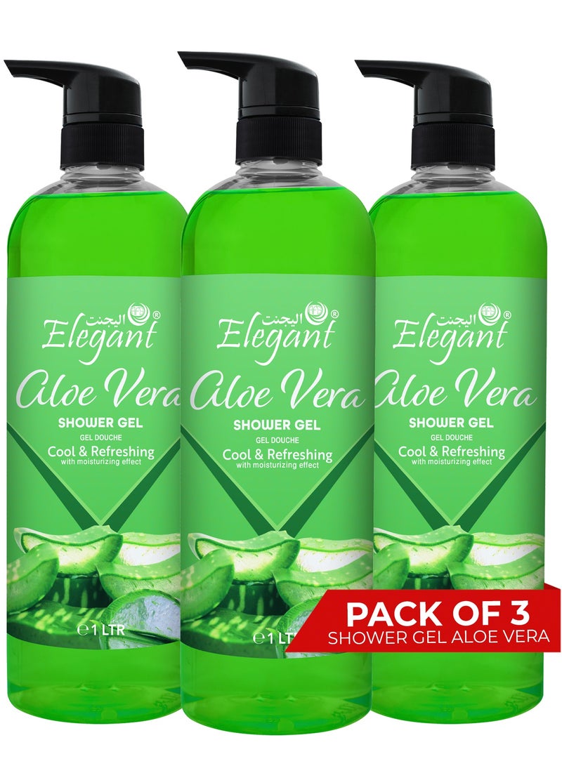 Elegant 3-Pieces Aloe Vera Shower Gel 1 Liter - Image 1
