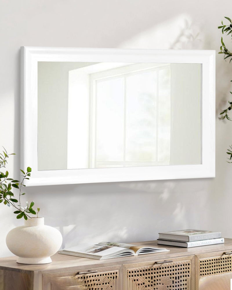 CULER White Wood Wall Mirror for Bathroom,Rectangle 20 x 30 inch Hanging Vatiny Mirrors with Wooden Frame for Living Room,Bedroom,Entryway - Image 4