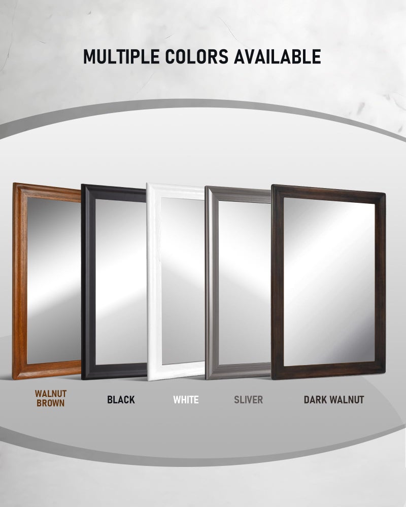 CULER White Wood Wall Mirror for Bathroom,Rectangle 20 x 30 inch Hanging Vatiny Mirrors with Wooden Frame for Living Room,Bedroom,Entryway - Image 5