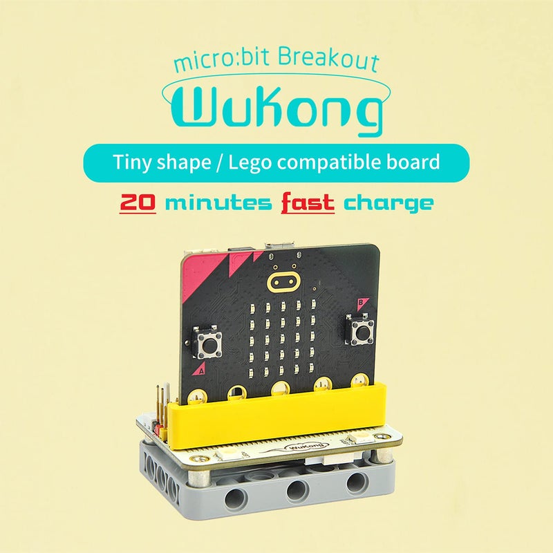EF ELECFREAKS ELECFREAKS microbit Wukong Expansion Board Adapter for microbit Drive 8-Way Servo / 2-Way Motor / 8-Way Sensor  Breakout Board with 400mAh Li-ion Battery / 8 LED / 4 Rainbow LED  - Image 3