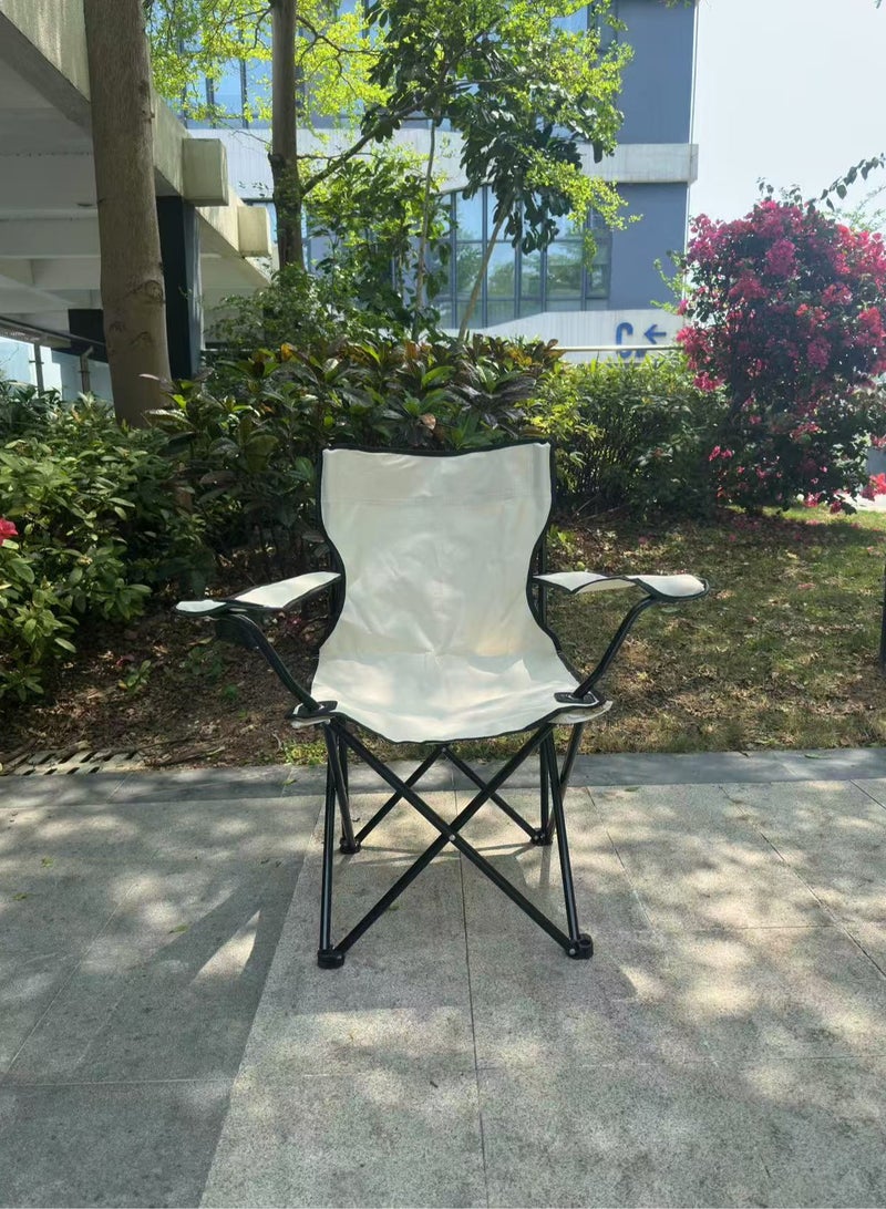 CIMIA Camping Chair,Portable Folding Outdoor Chair with Carrying Bag,80*50*50cm,White  - Image 2