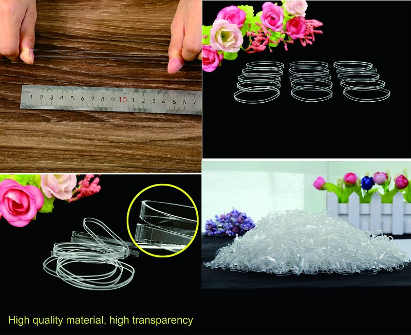 SAOYOAS 2000 PCS Clear Elastic Mini Ponytail Rubbers Ties, Soft Non-Slip Small Hair Accessories for Girls, with 2 PCS Topsy Tail Tools - Image 2